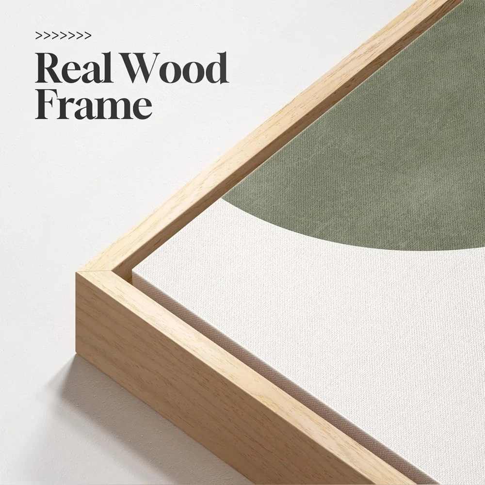 Framed Sage Green Boho Wall Art Set 3‎ Minimalist Canvas Prints 16x24 Brand New